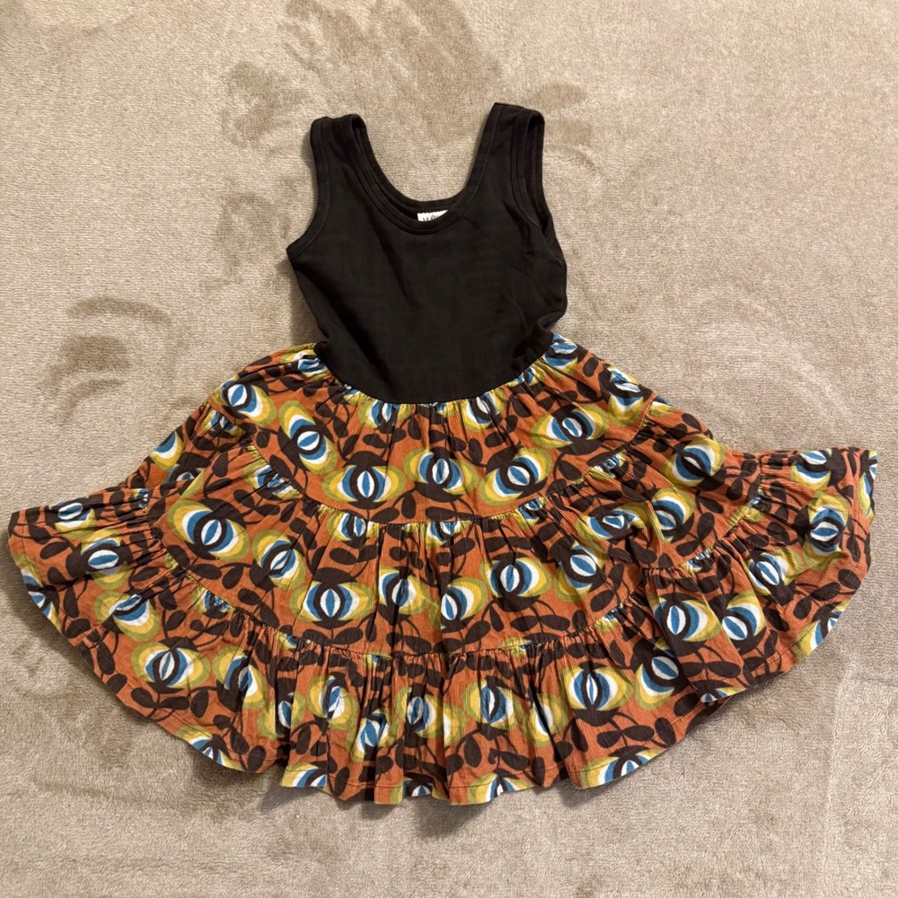 Matilda Jane Traveling Ballerina Dress Girls 4 Black Orange Corduroy 2010